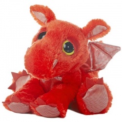 Aurora Dreamy Eyes Flame Dragon Red Plush Soft Toy